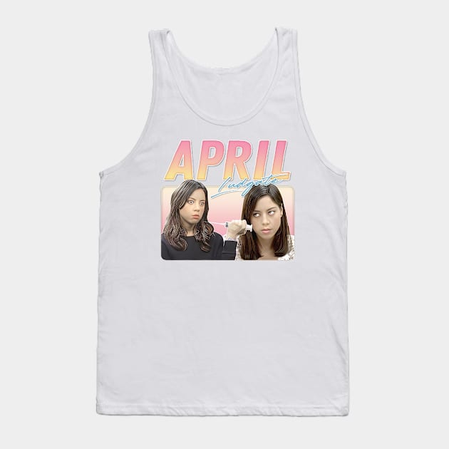 April Ludgate /// Retro Aesthetic Style Fan Design Tank Top by DankFutura